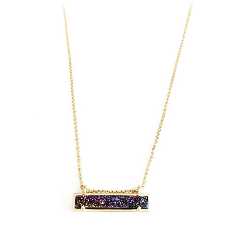 NWT Kendra Scott Leanor Multicolor Drusy Quartz Necklace